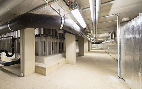 Neubau - Lüftungsanlage | SSK Dresden Freiberger Platz TO1 - Kanalführung Lüftung Wettkampfbecken